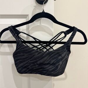 lululemon athletica Black Zebra-Print Strappy Sports Bra